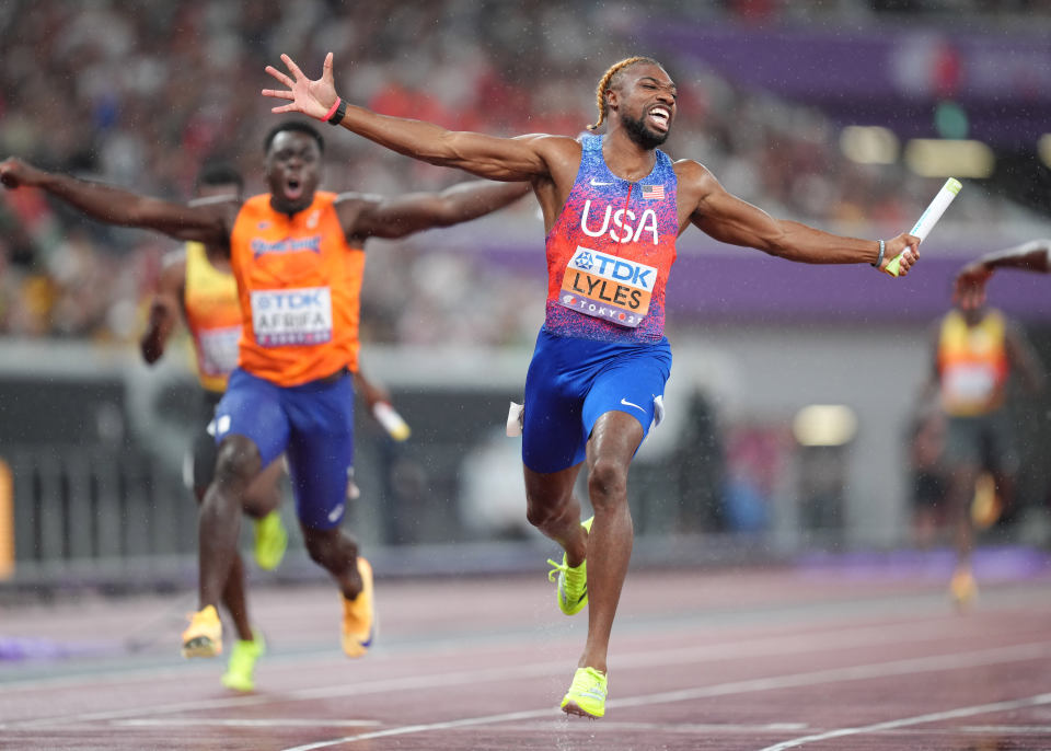 美国队获得, 后冲刺, 后庆祝